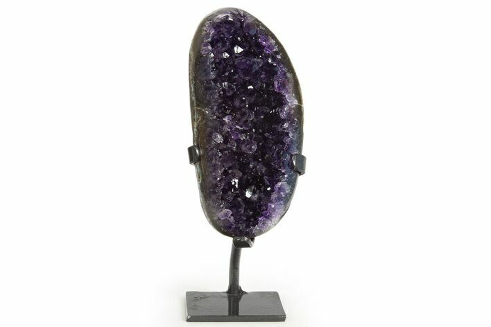 Deep-Purple Amethyst Geode With Metal Stand - Uruguay #342695